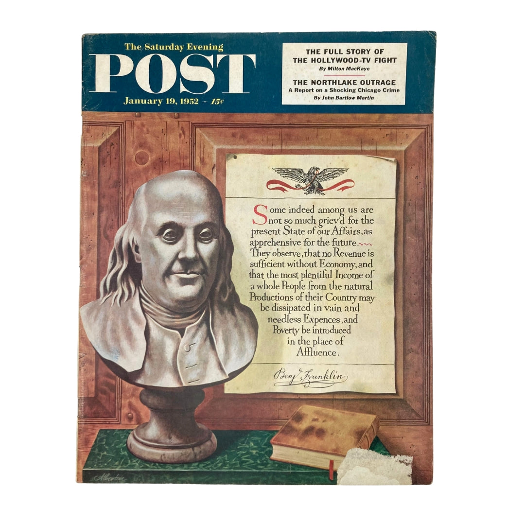 Saturday Evening Post Magazine January 19 1952 Benjamin Franklin No Label