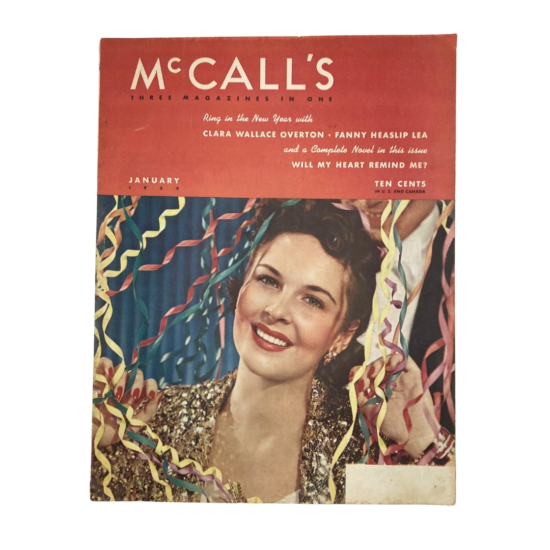 VTG McCall's Magazine January 1939 Clara Wallace Overton No Label