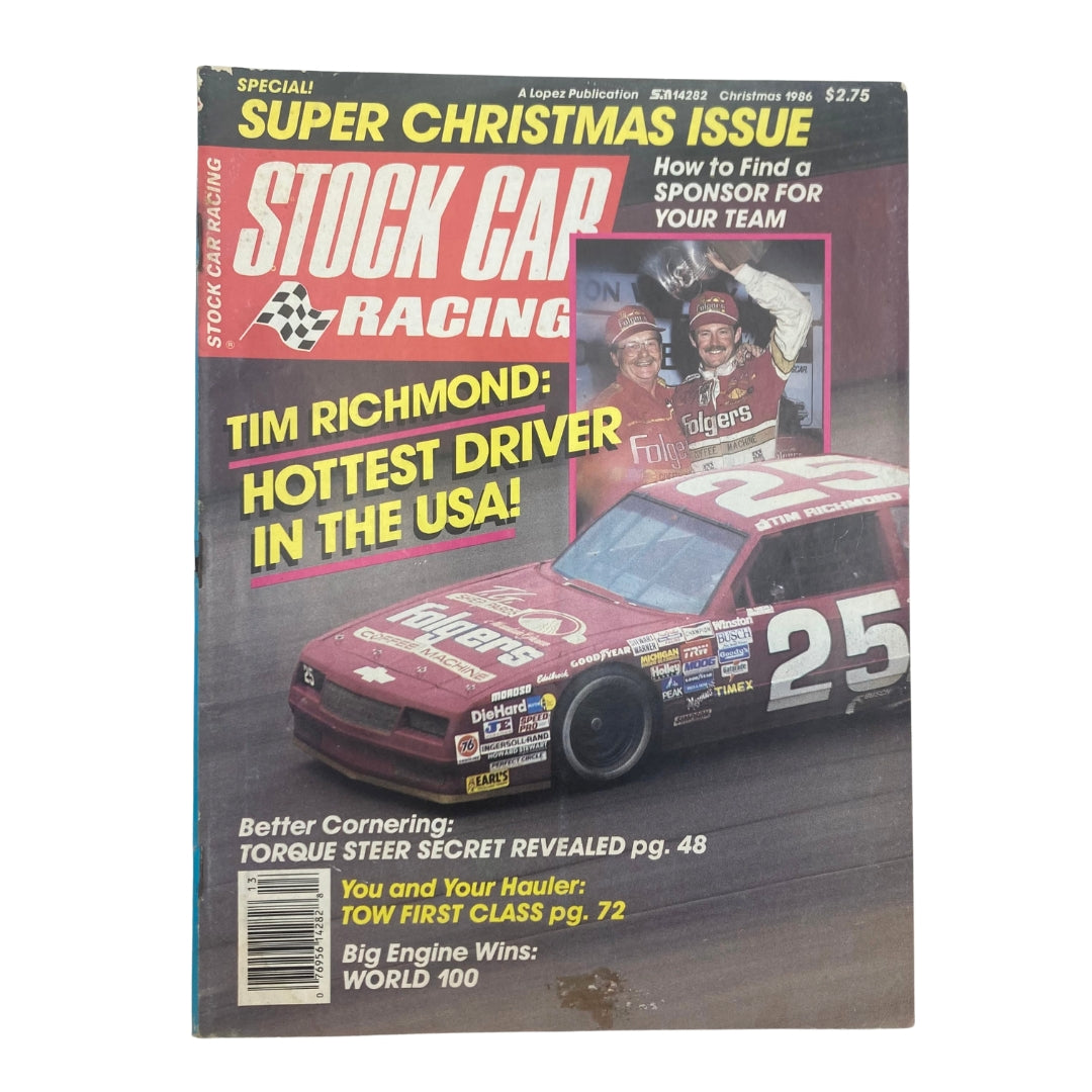 VTG Stock Car Racing Magazine Christmas 1986 Tim Richmond No Label