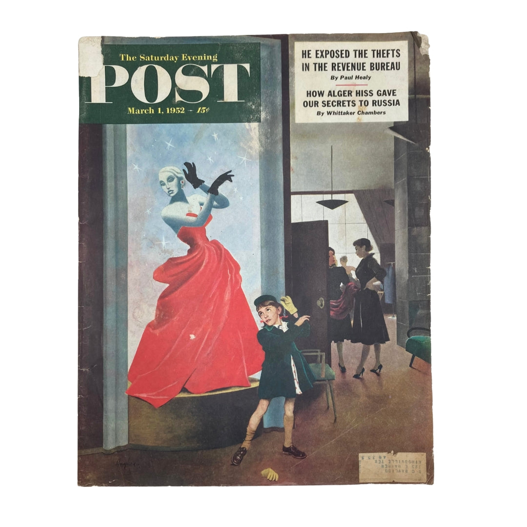 Saturday Evening Post Magazine March 1 1952 Revenue Bureau GD Interior