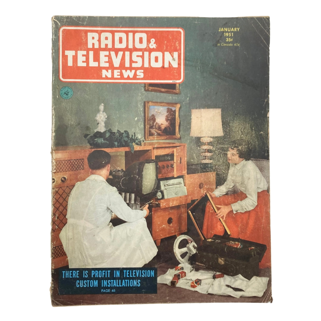 VTG Radio & Television News Magazine January 1951 Custom Installations No Label