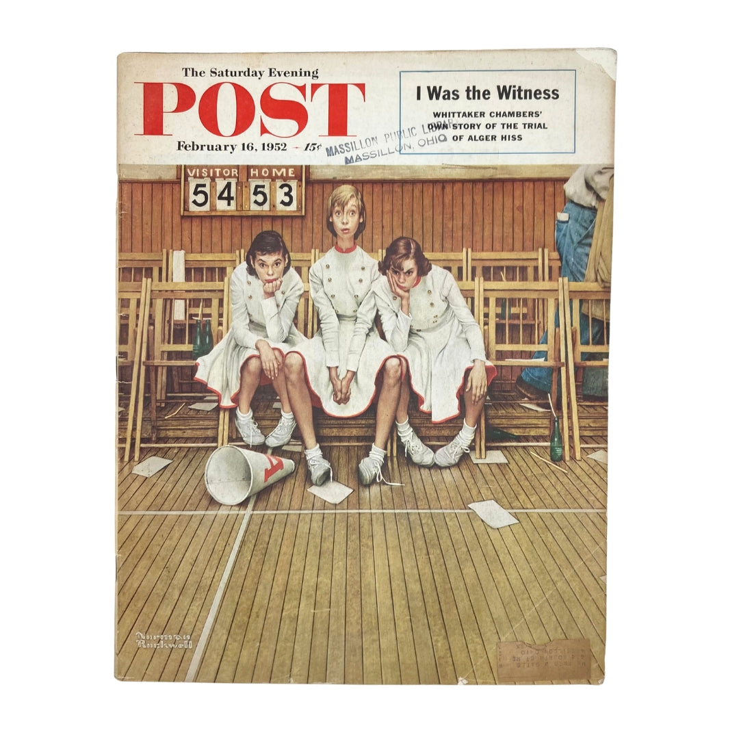 Saturday Evening Post Magazine February 16 1952 Sports Girls - Norman Rockwell