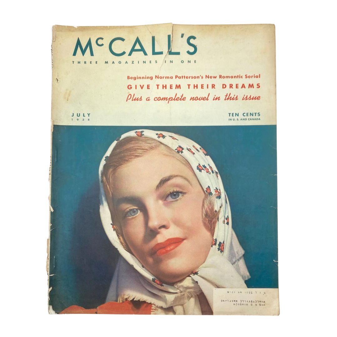 VTG McCall's Magazine July 1938 Give Them Their Dreams by Norma Patterson