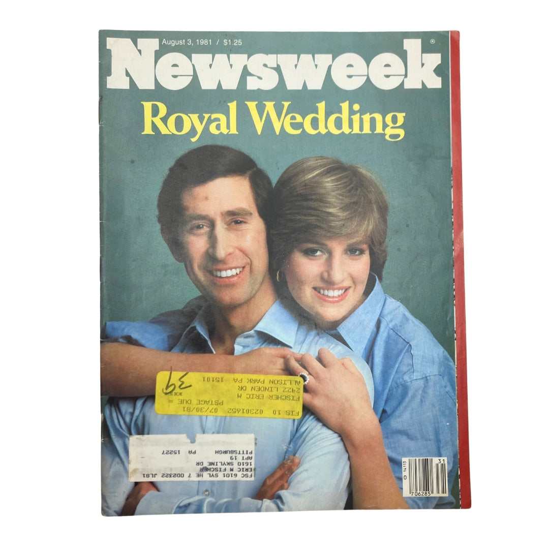 Newsweek Magazine August 3 1981 Prince Charles and Princess Diana Royal Wedding