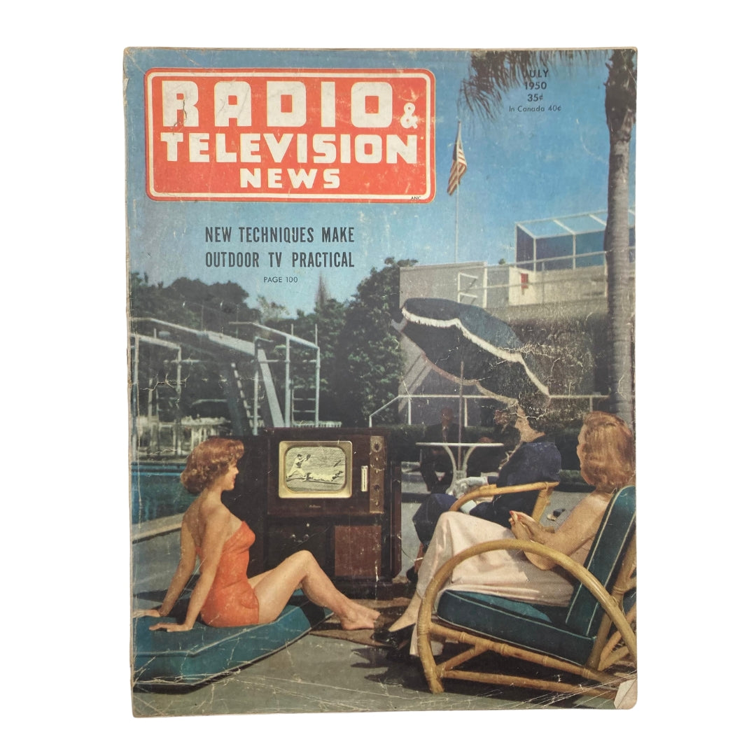 VTG Radio & Television News Magazine July 1950 Outdoor TV Practical No Label