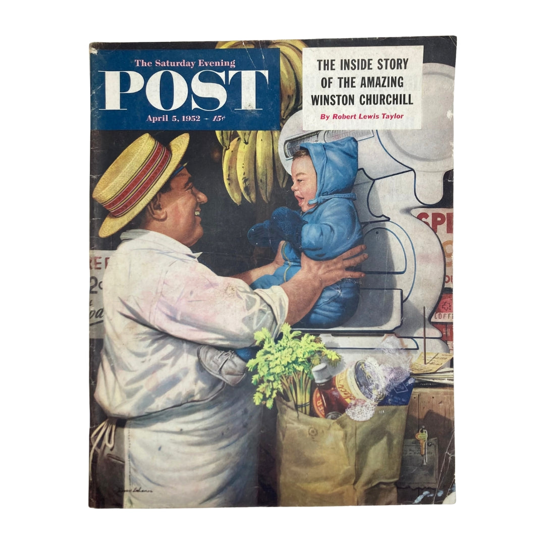 Saturday Evening Post Magazine April 5 1952 Little Codger - Dohanos No Label