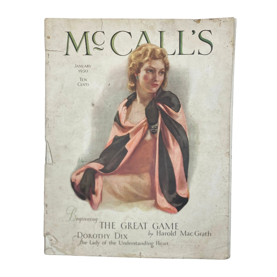 VTG McCall's Magazine January 1930 The Great Game by Harold MacGrath