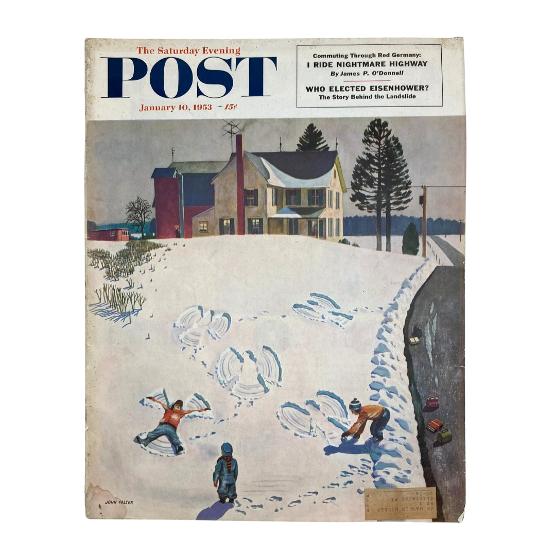 Saturday Evening Post Magazine January 10 1953 Angel Snow - John Falter