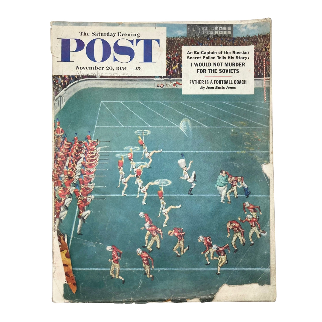 Saturday Evening Post Magazine November 20 1954 Football - Utz GD Interior