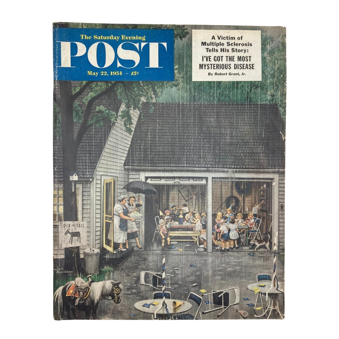 Saturday Evening Post Magazine May 22 1954 Soggy Scene - Stevan Dohanos No Label