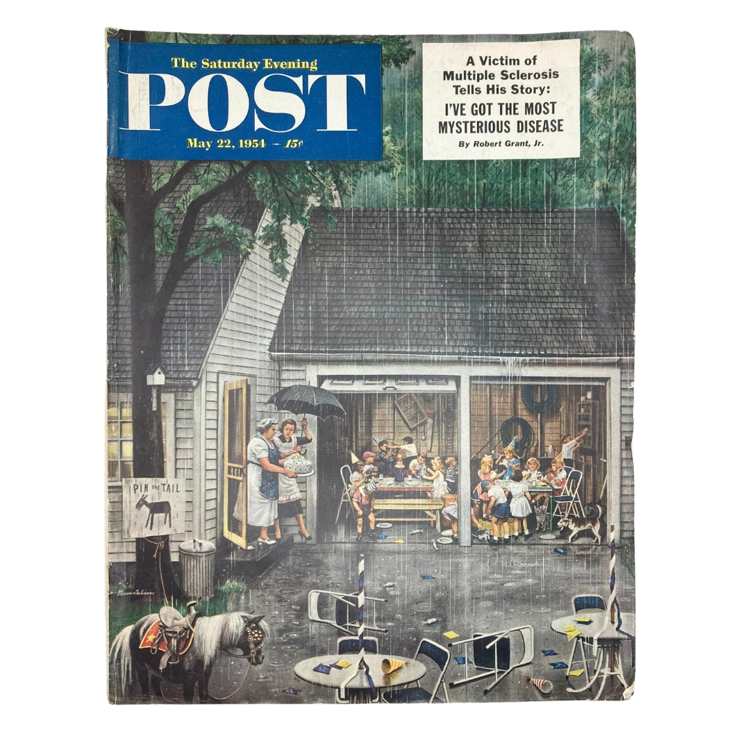 Saturday Evening Post Magazine May 22 1954 Birthday Party - Dohanos No Label