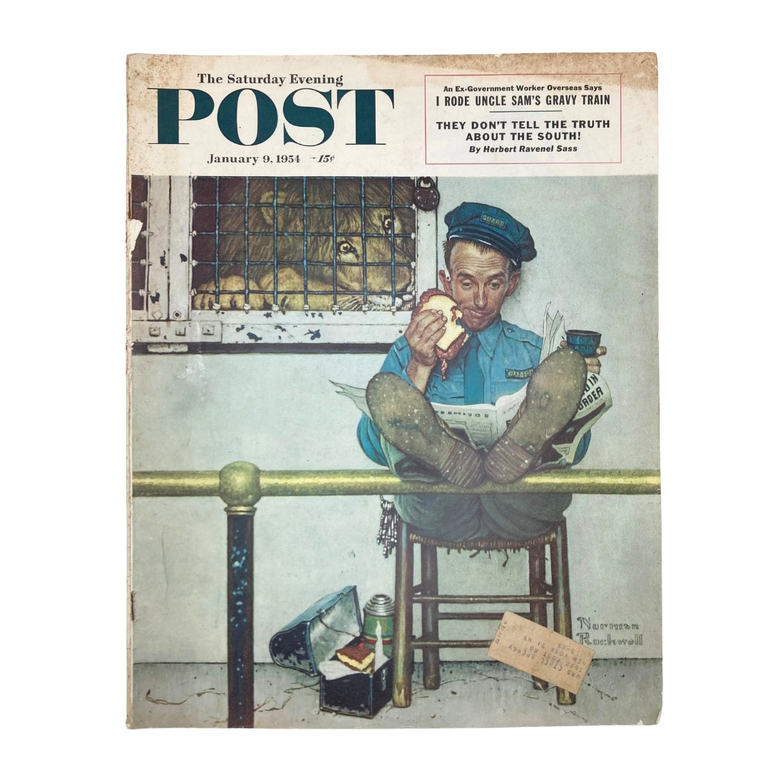 Saturday Evening Post Magazine January 9 1954 The Newspaper - Norman Rockwell