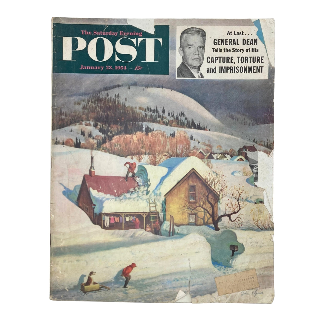 Saturday Evening Post Magazine January 23 1954 Snow for Christmas - John Clymer