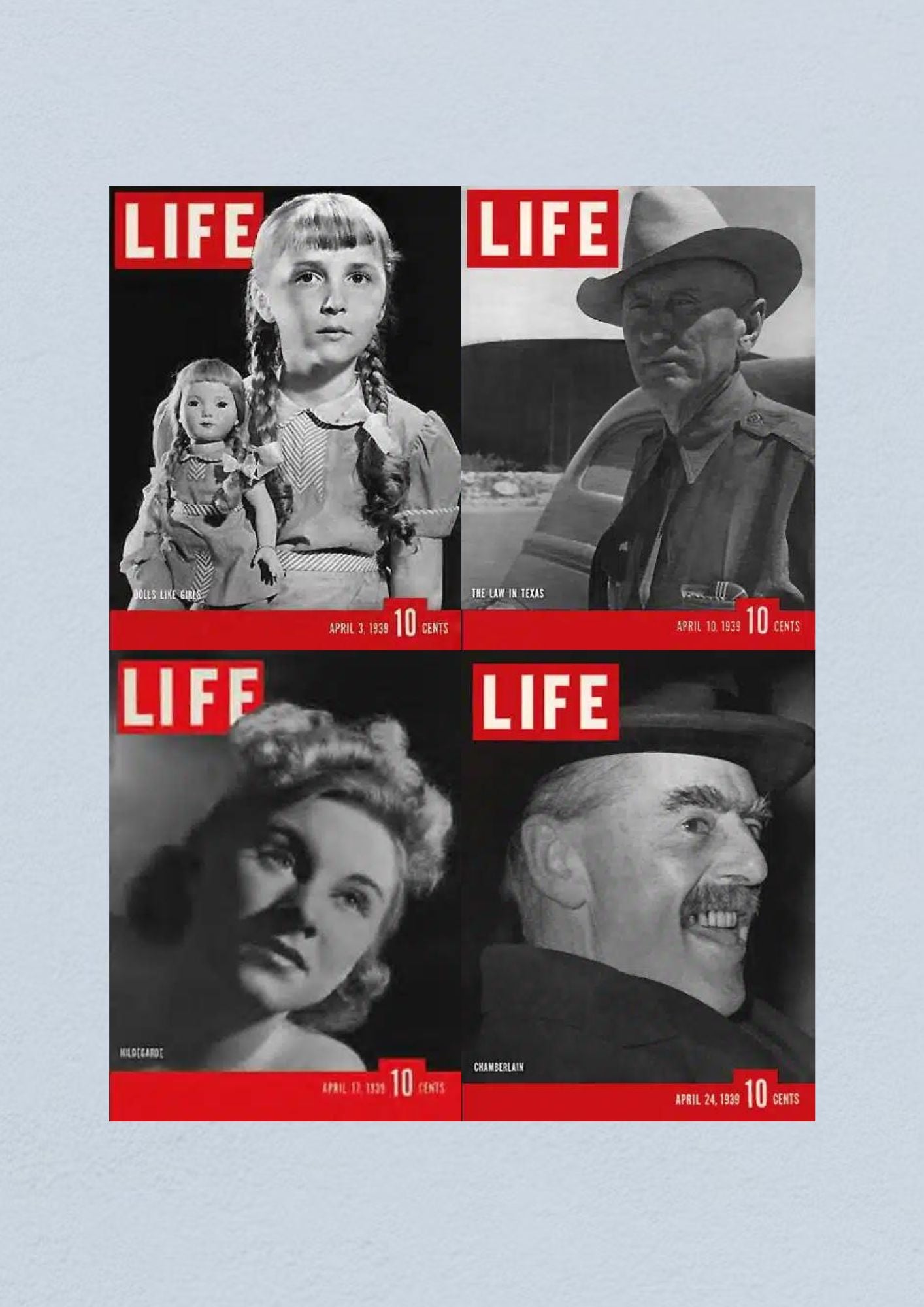 Life Magazine Lot of 4 Full Month of April 1939 3, 10, 17, 24 WWII ERA