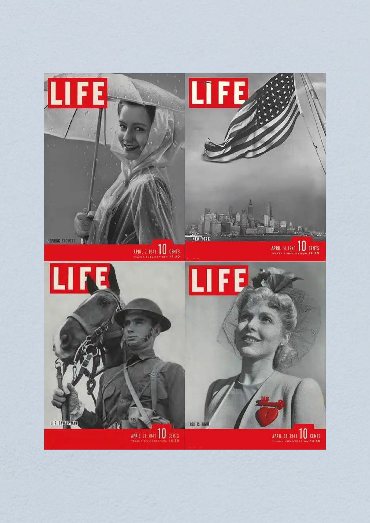 Life Magazine Lot of 4 Full Month of April 1941 7, 14, 21, 28 WWII ERA