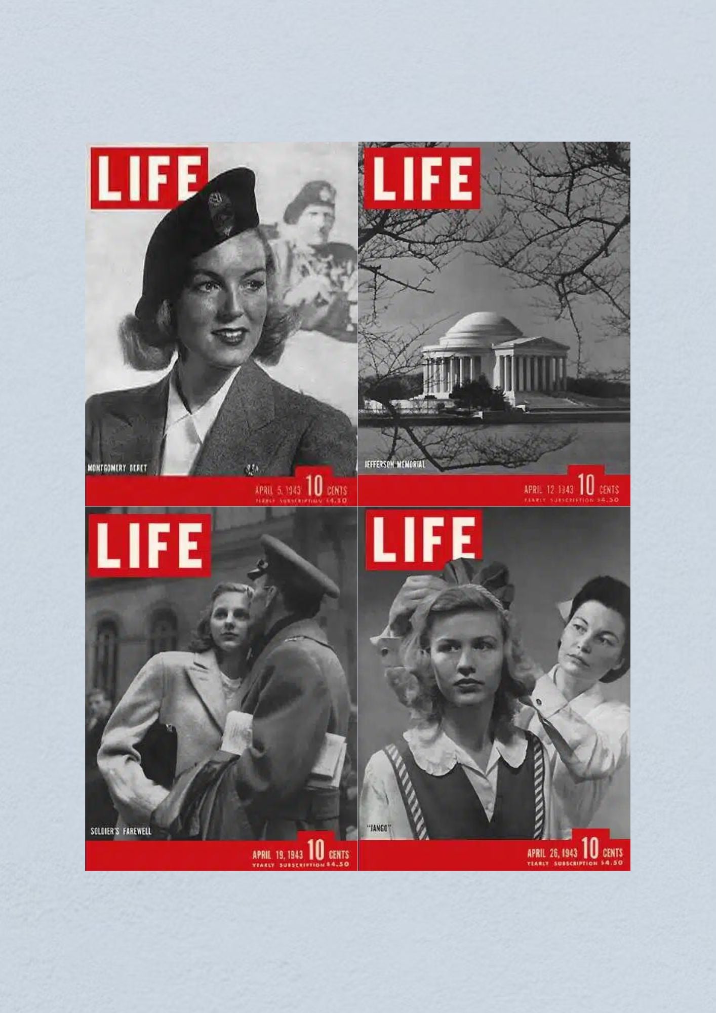 Life Magazine Lot of 4 Full Month of April 1943 5, 12, 19, 26 WWII ERA