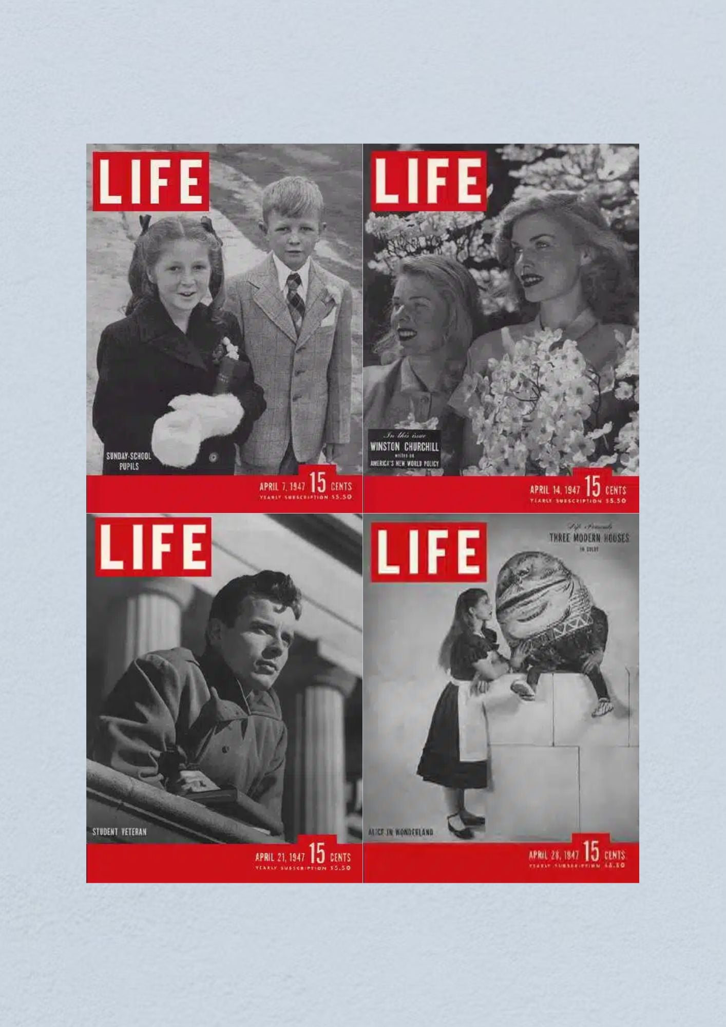 Life Magazine Lot of 4 Full Month of April 1947 7, 14, 21, 28