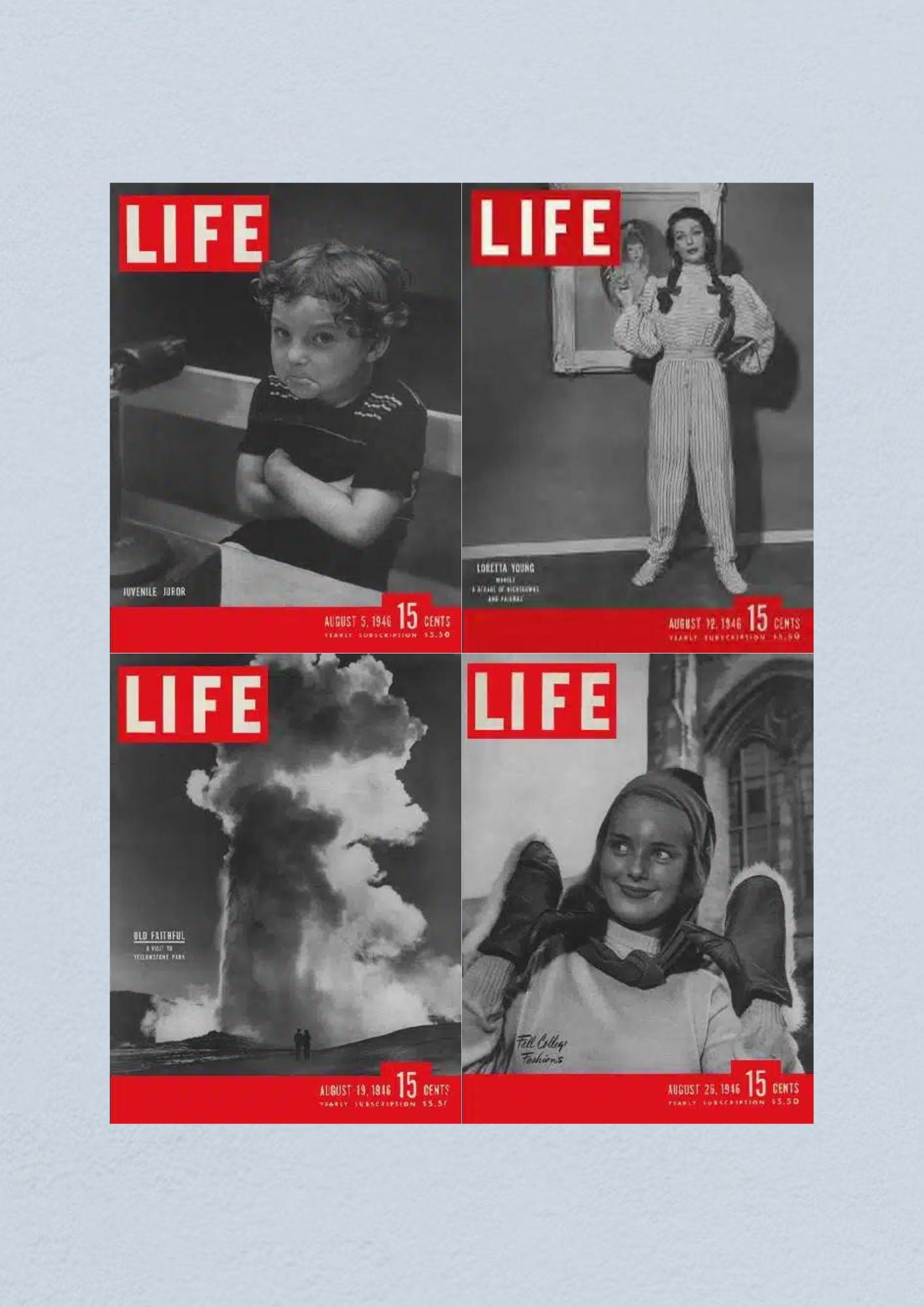 Life Magazine Lot of 4 Full Month of August 1946 5, 12, 19, 26