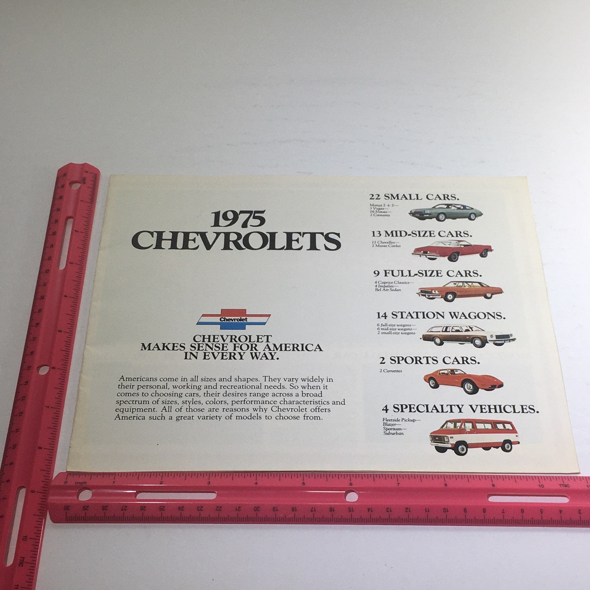 1975 Chevrolet full line Vega LX Notch-back Dealership Car Auto Brochure Catalog