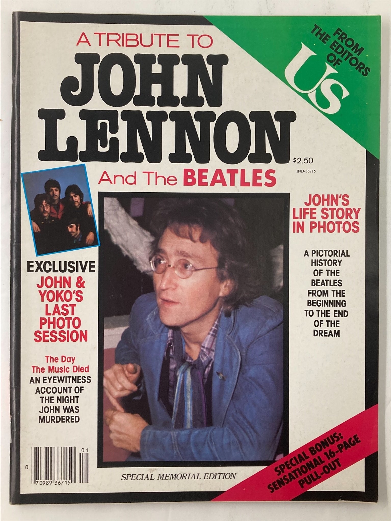 1980 A Tribute To John Lennon and The Beatles John Lennon & Yoko Ono Last Photo