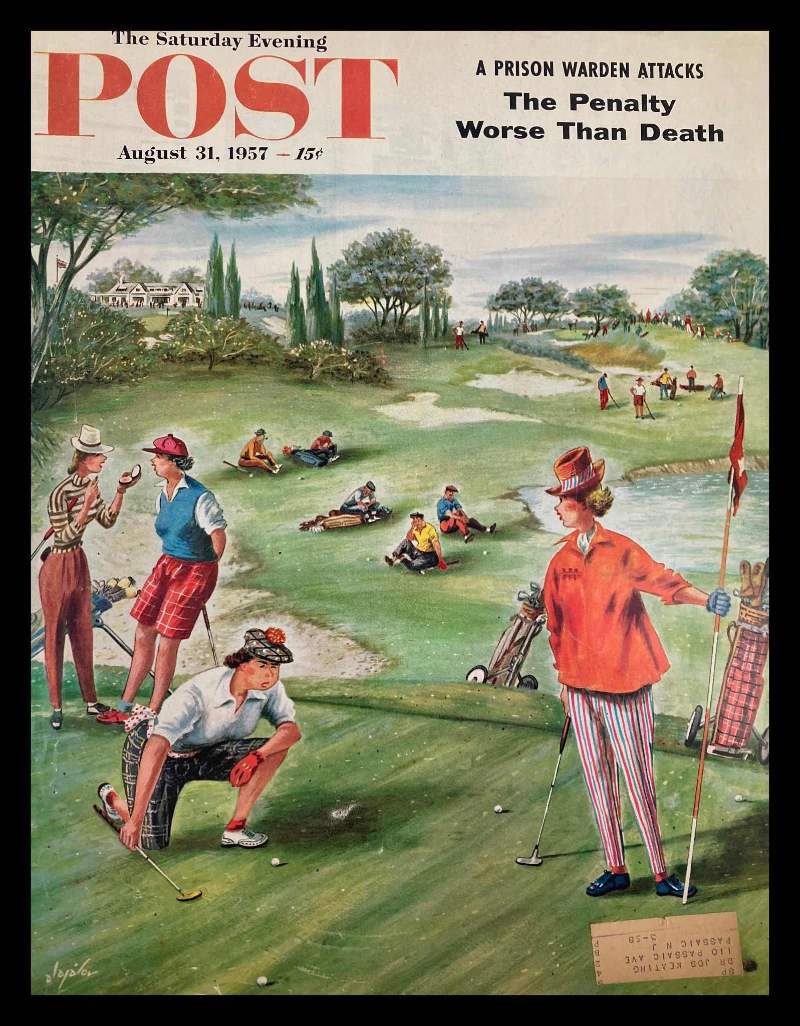 COVER ONLY The Saturday Evening Post August 31 1957 The Penalty Worse Than Death