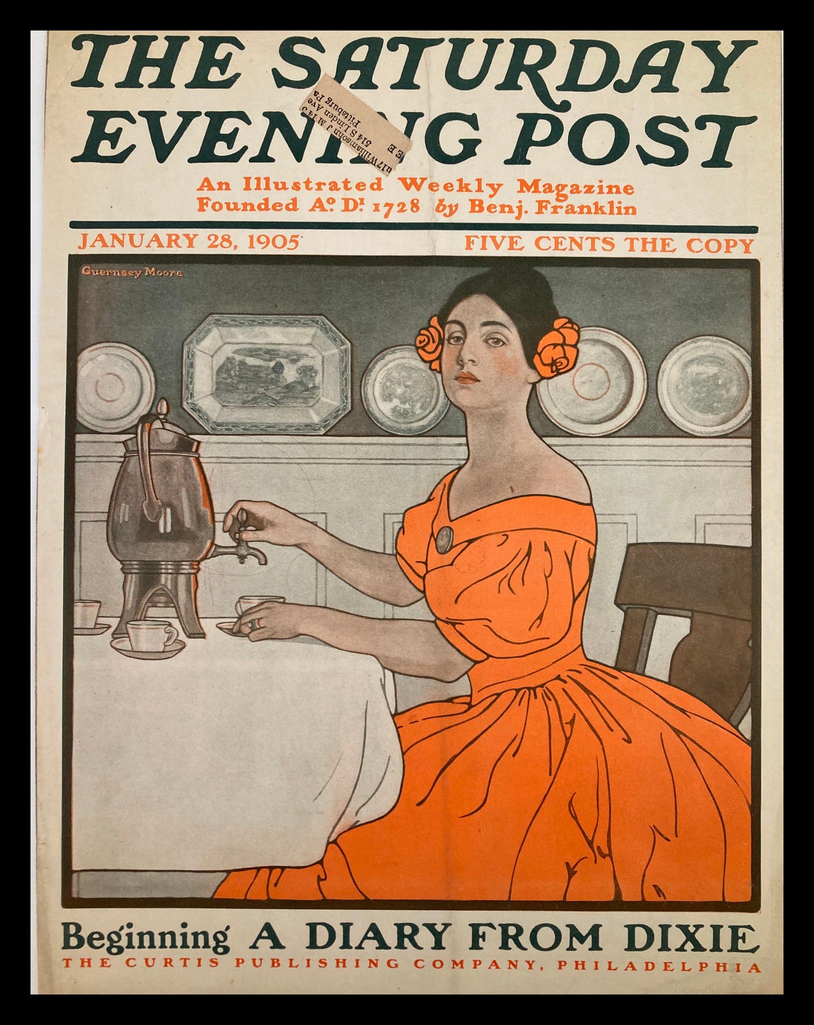 COVER ONLY The Saturday Evening Post January 28 1905 Diary from Dixie No Label