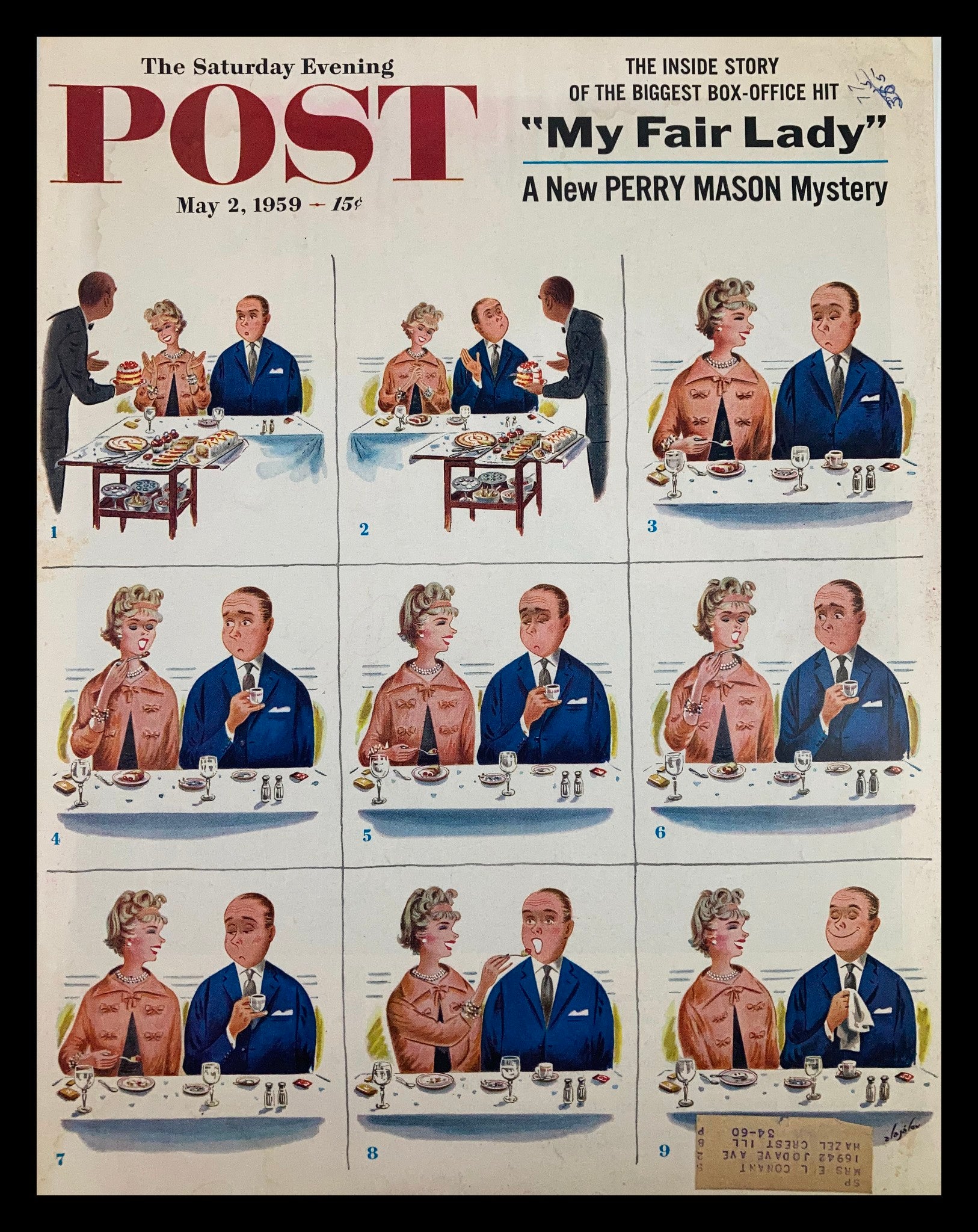 COVER ONLY The Saturday Evening Post May 2 1959 My Fair Lady by Perry Mason