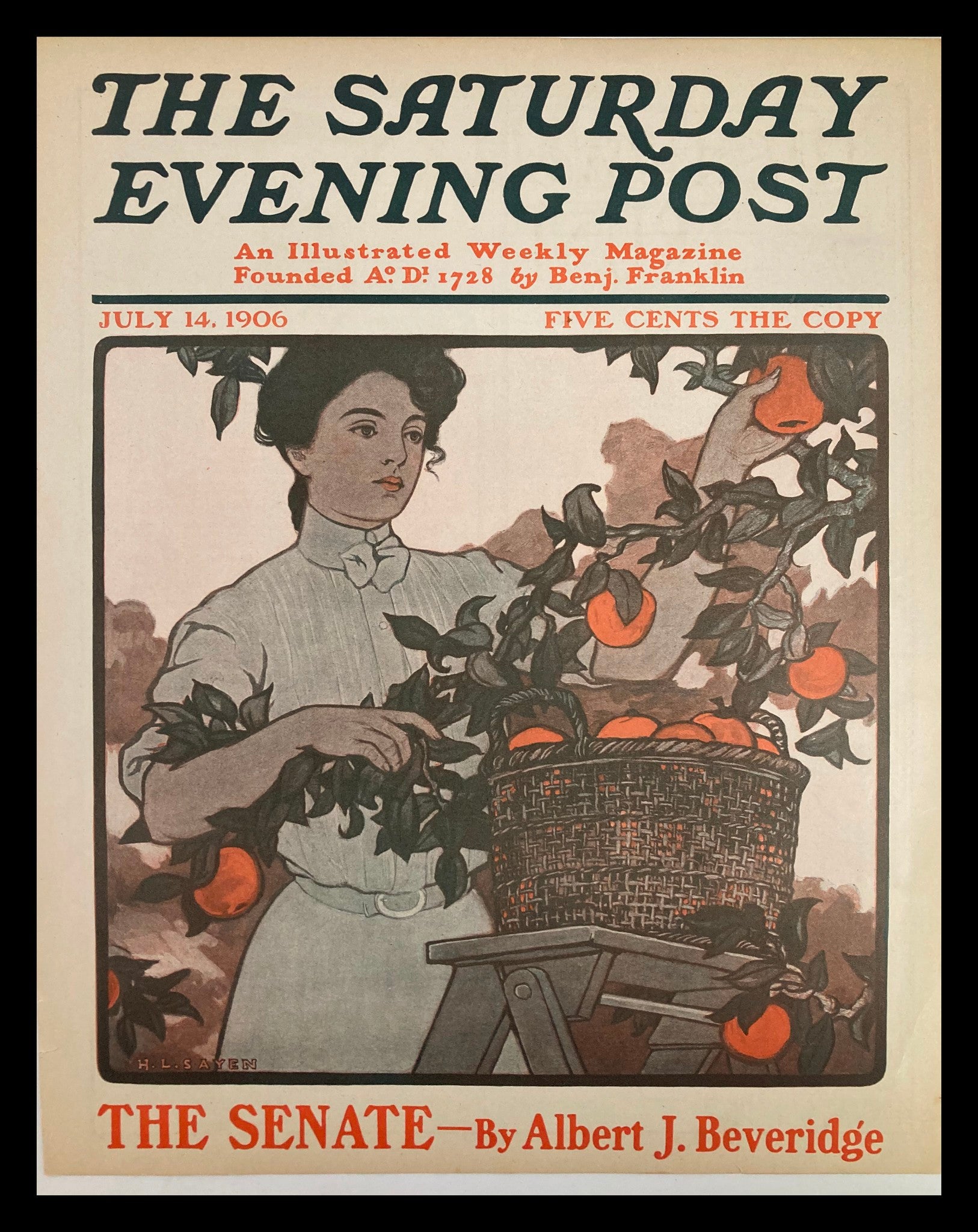 COVER ONLY The Saturday Evening Post July 14 1906 The Senate by Albert Beveridge