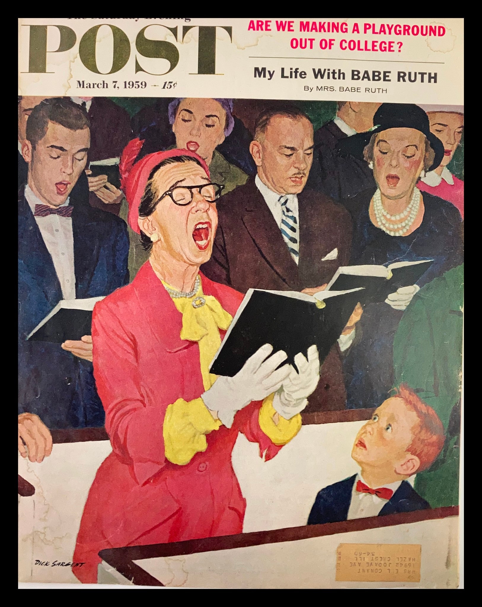 COVER ONLY The Saturday Evening Post March 7 1959 My Life with Babe Ruth