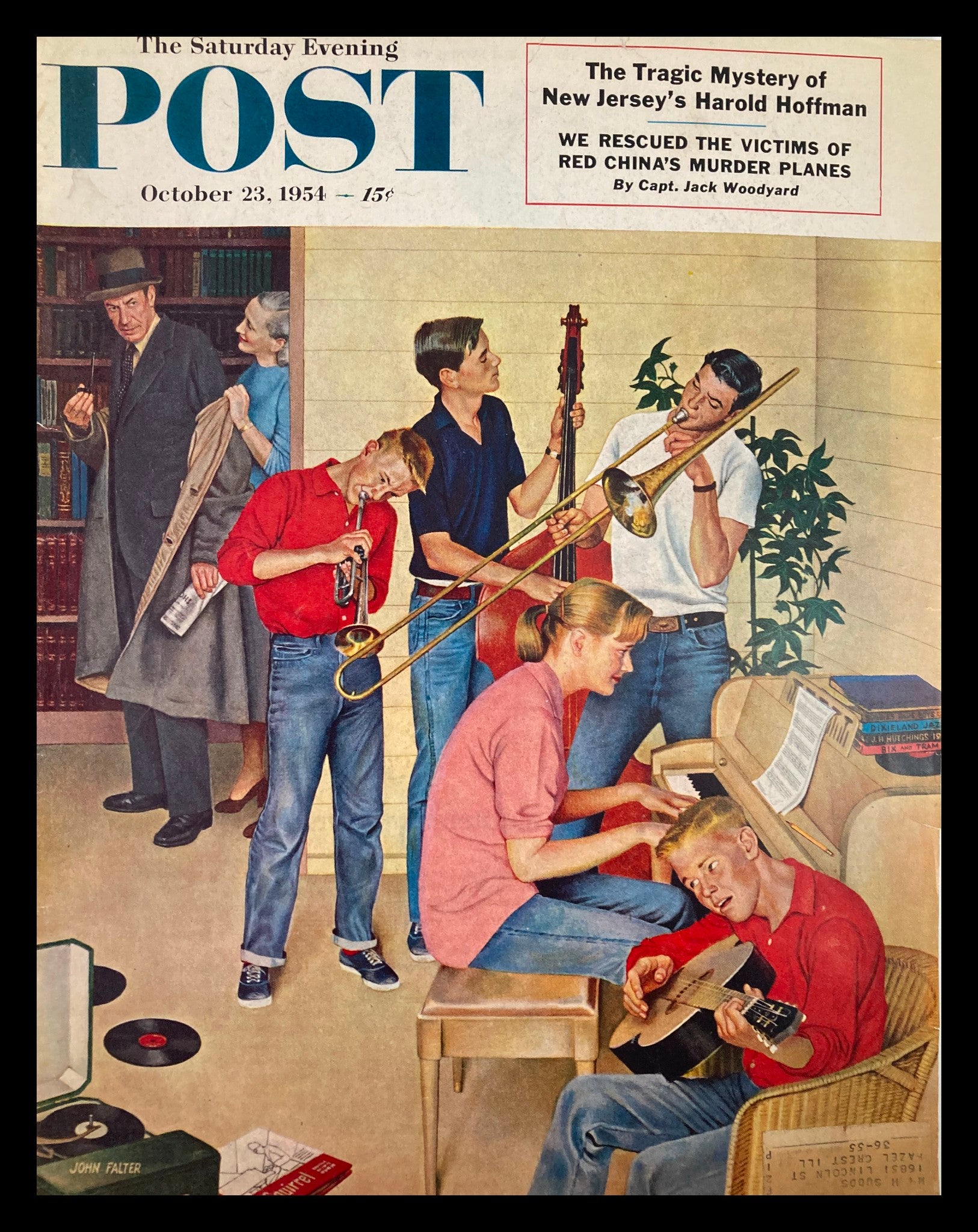 COVER ONLY The Saturday Evening Post October 23 1954 New Jersey's Harold Hoffman