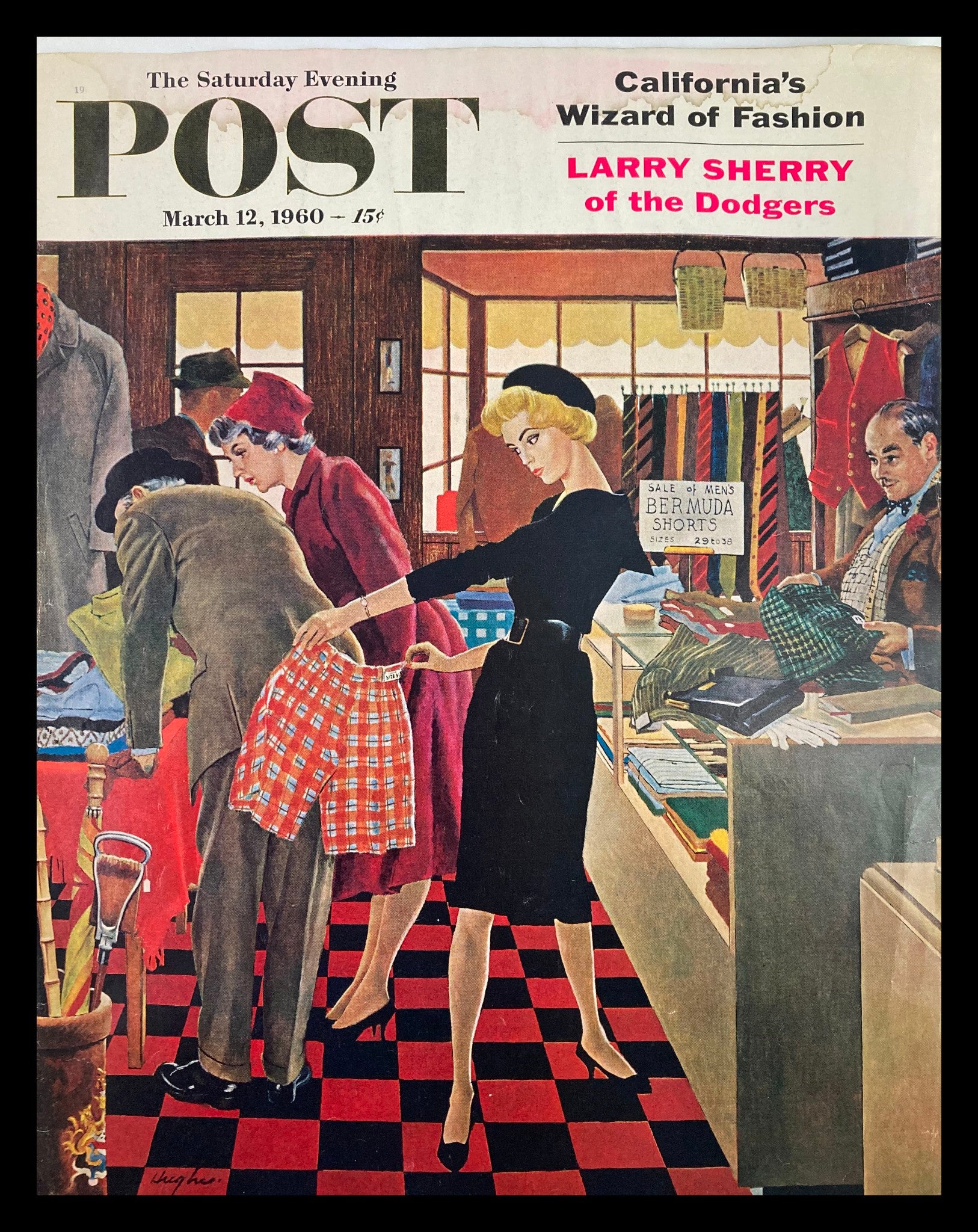 COVER ONLY The Saturday Evening Post March 12 1960 Larry Sherry No Label