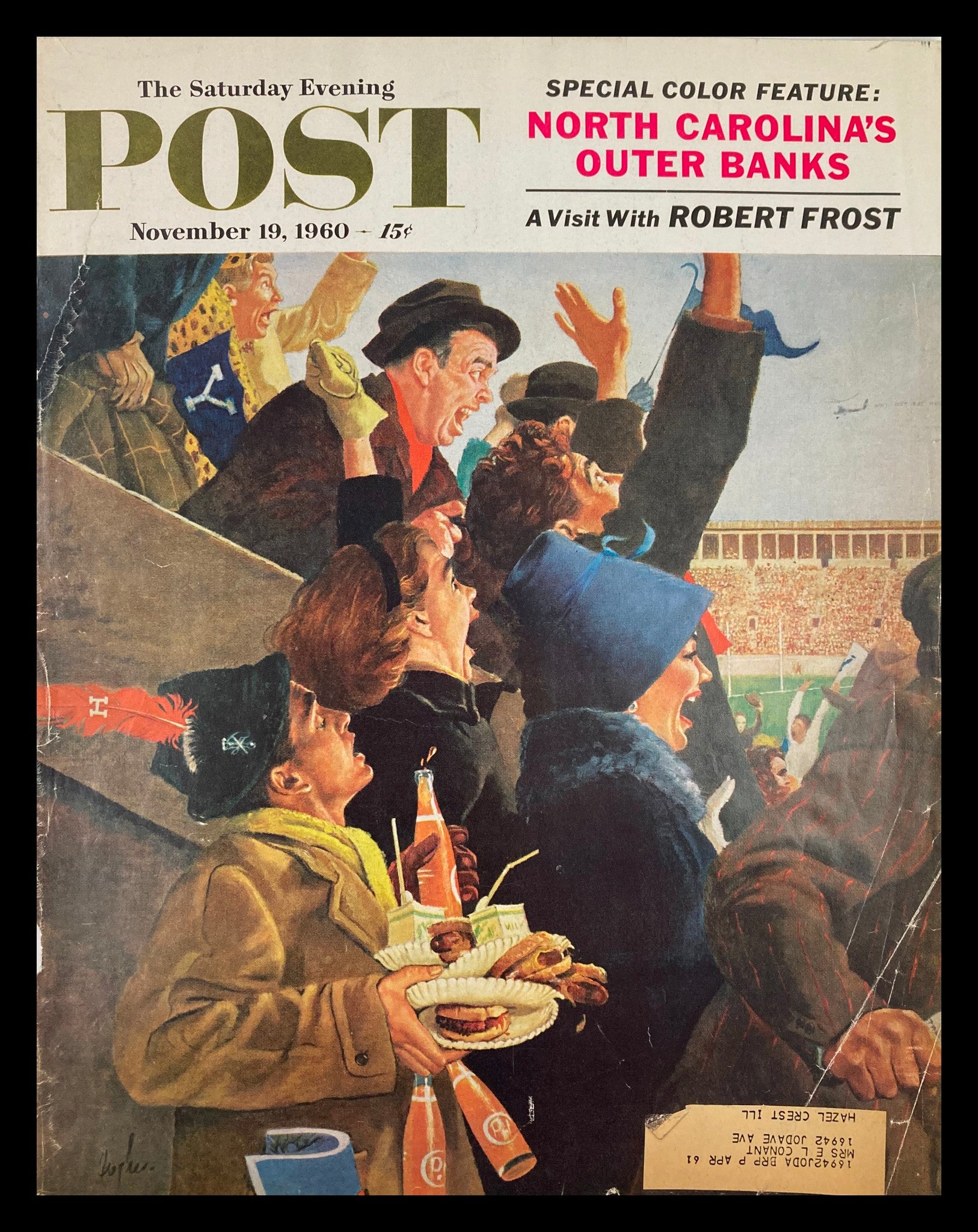 COVER ONLY The Saturday Evening Post November 19 1960 A Visit with Robert Frost