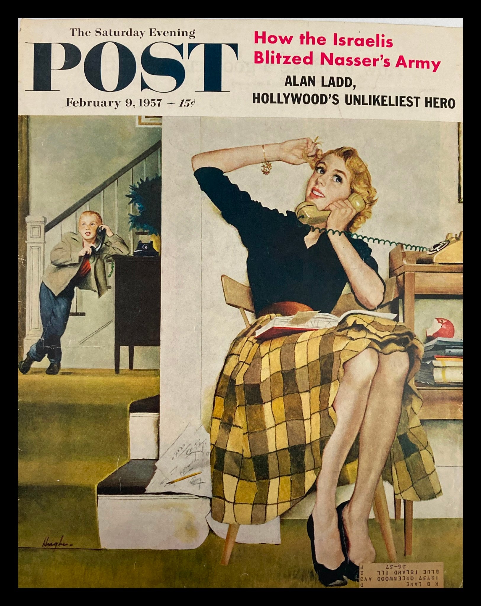 COVER ONLY The Saturday Evening Post February 9 1957 Alan Ladd Unlikeliest Hero