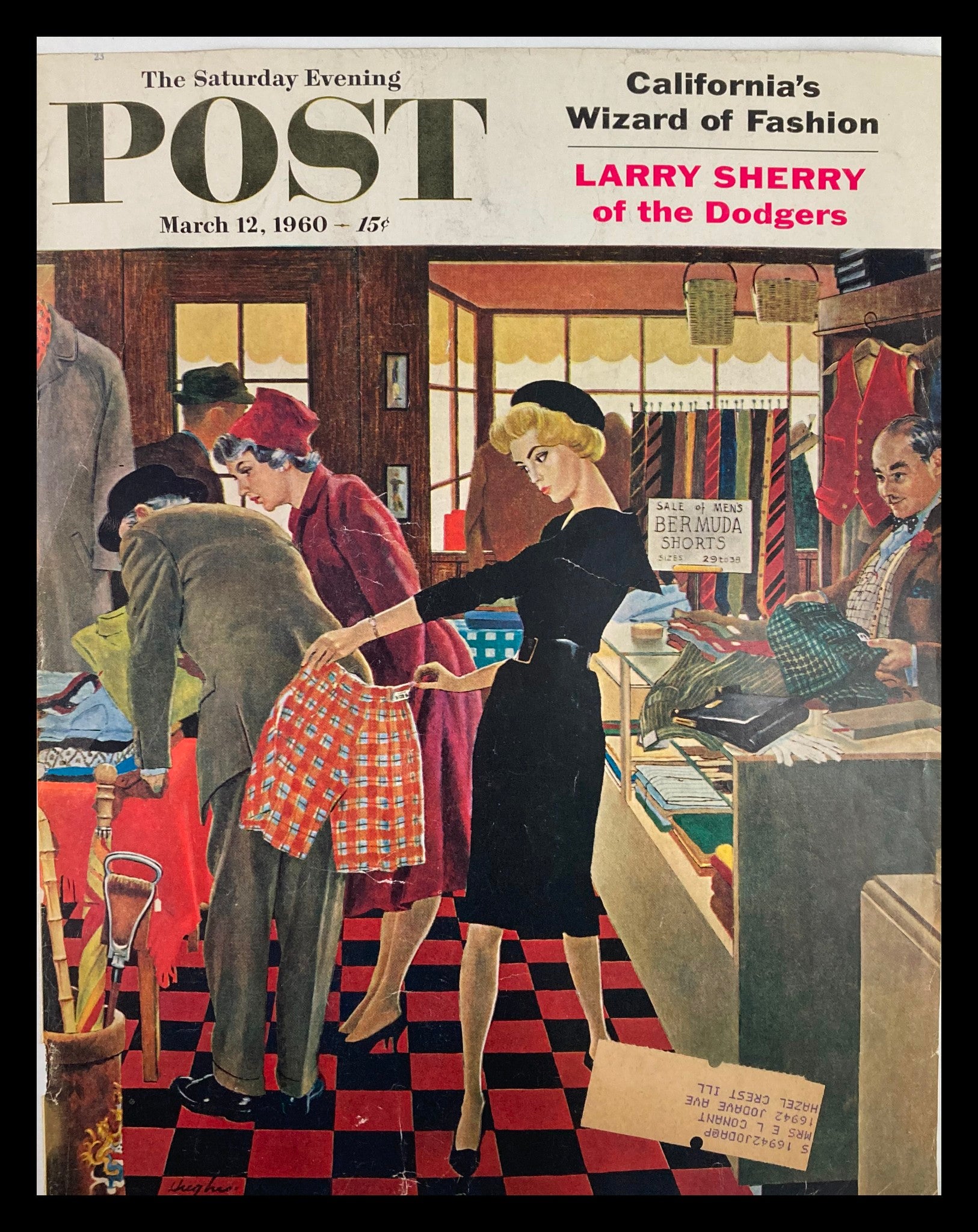 COVER ONLY The Saturday Evening Post March 12 1960 Larry Sherry of the Dodgers