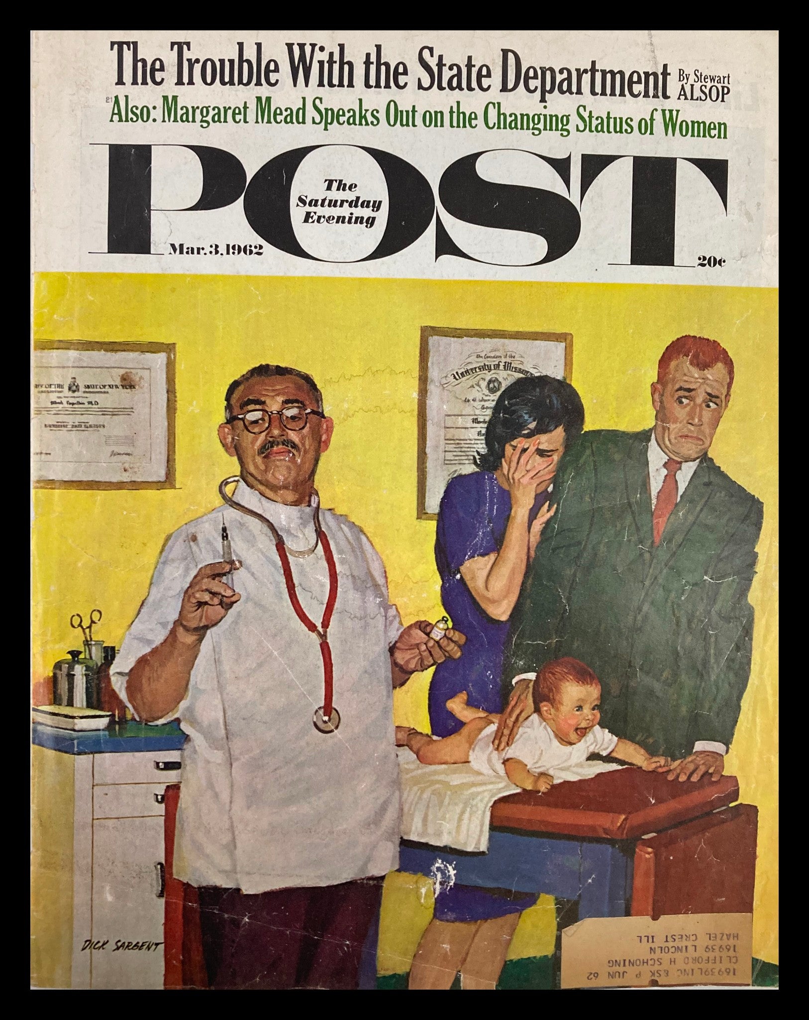 COVER ONLY The Saturday Evening Post March 3 1962 Margaret Mead Speaks Out