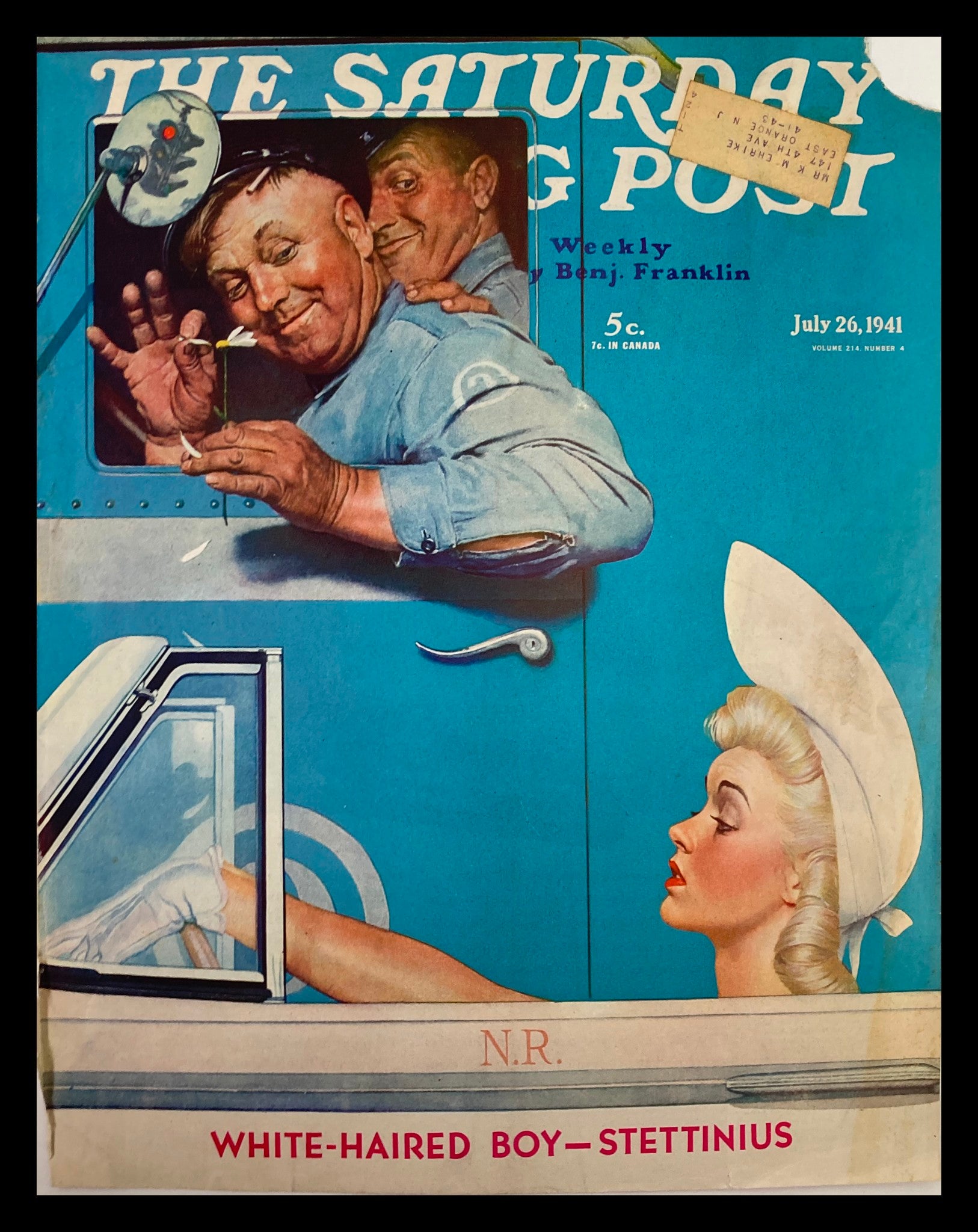 COVER ONLY The Saturday Evening Post July 26 1941 White-Haired-Boy-Stettinius