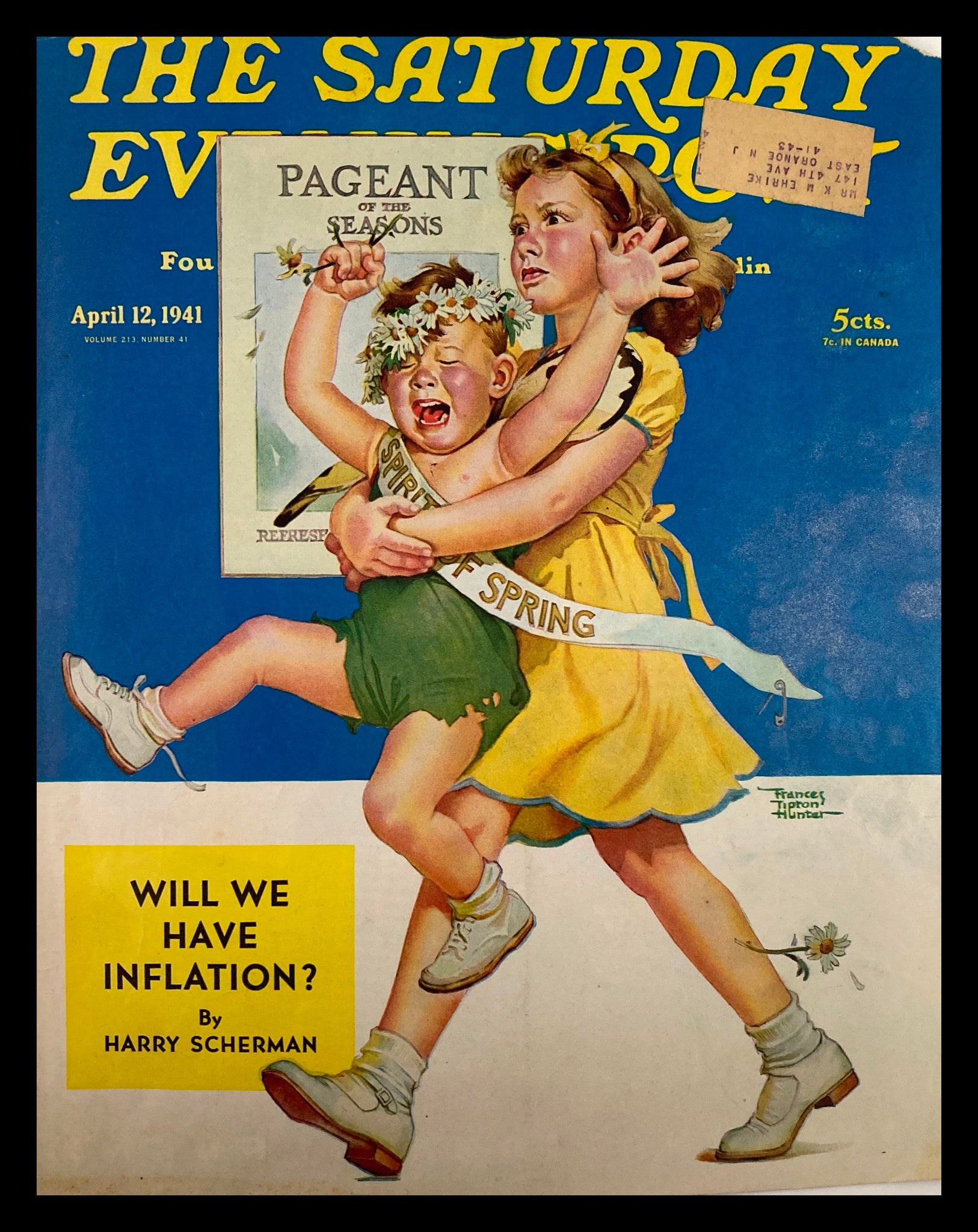 COVER ONLY The Saturday Evening Post April 12 1941 Will We Have Inflation?