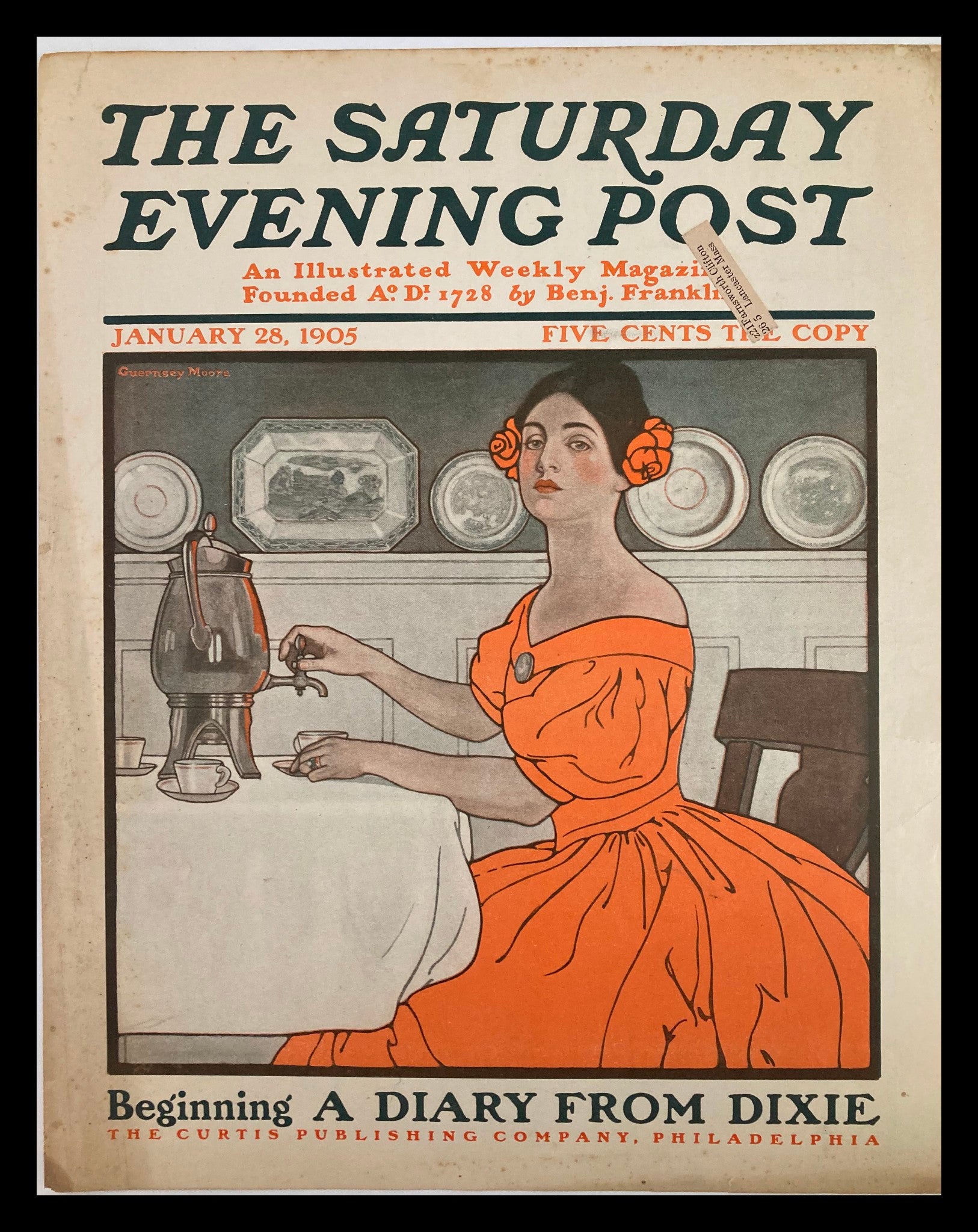 COVER ONLY The Saturday Evening Post January 28 1905 A Diary From Dixie