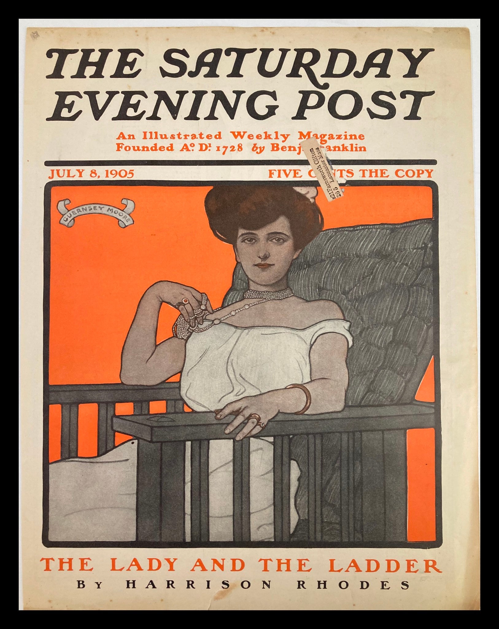 COVER ONLY The Saturday Evening Post July 8 1905 The Lady and The Ladder