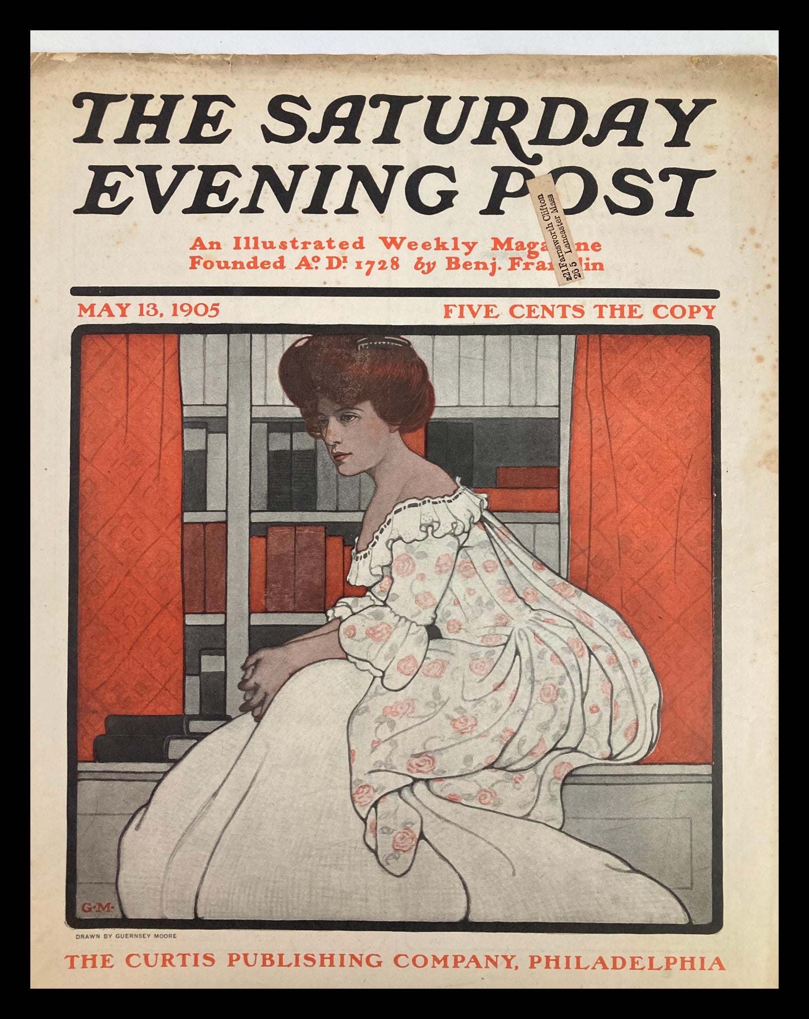 COVER ONLY The Saturday Evening Post May 13 1905 The Lady in a White Dress