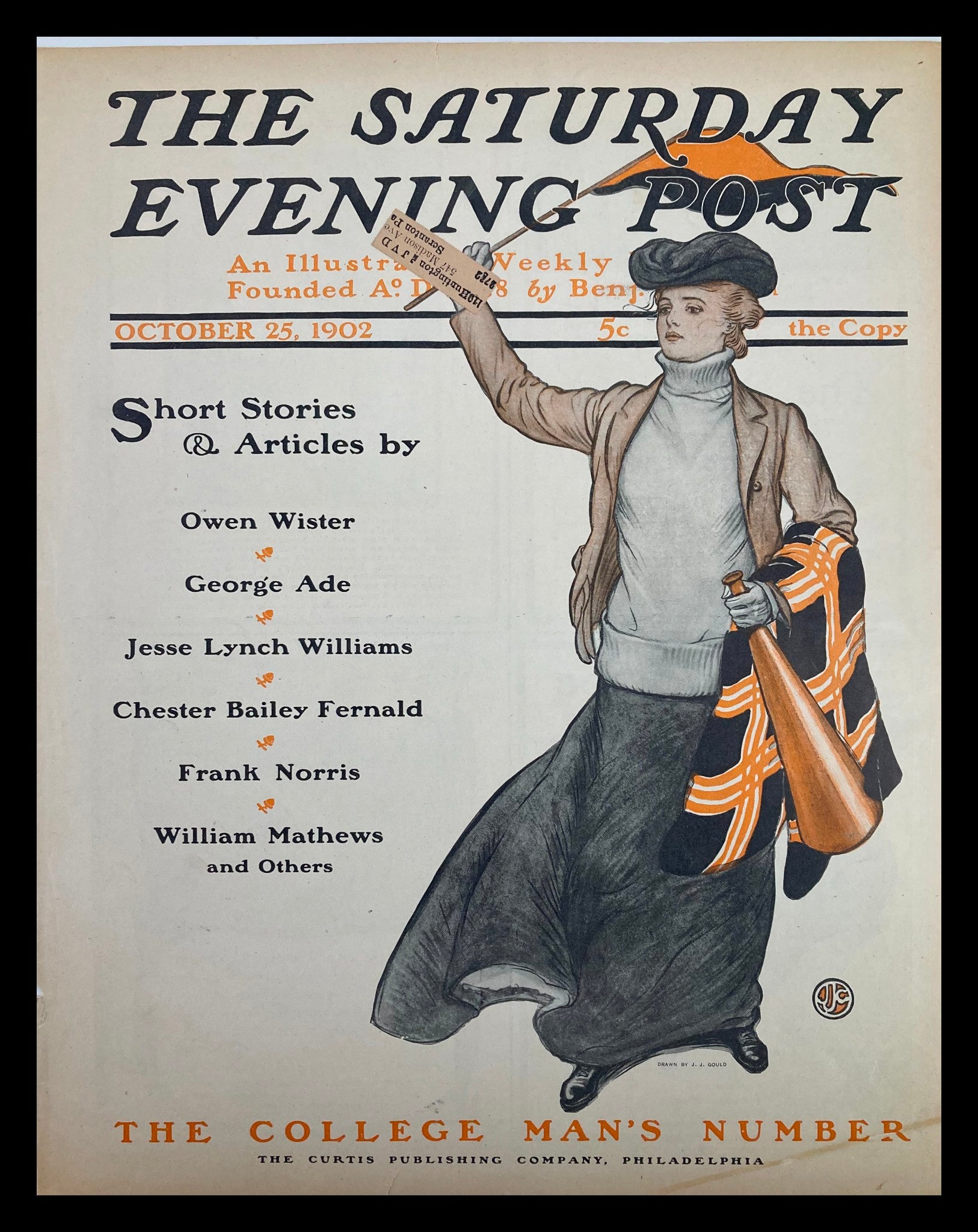 COVER ONLY The Saturday Evening Post October 25 1902 The College Man's Number