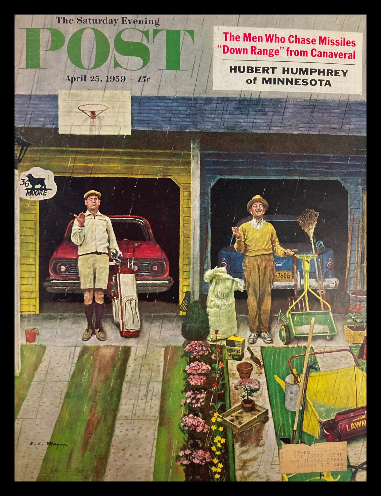 COVER ONLY The Saturday Evening Post April 25 1959 Hubert Humphrey of Minnesota