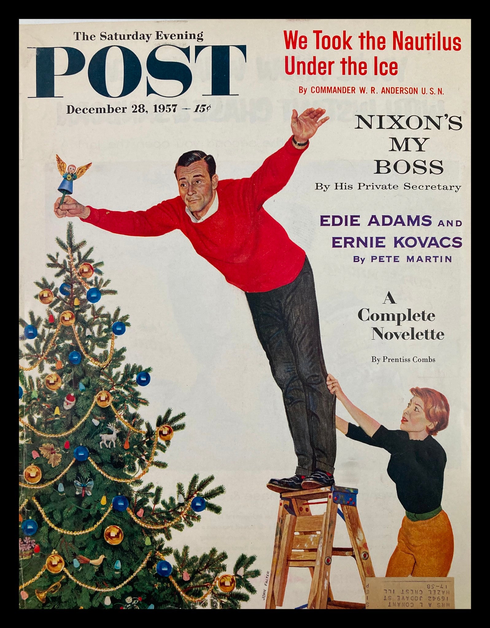 COVER ONLY The Saturday Evening Post December 28 1957 Edie Adams & Ernie Kovacs