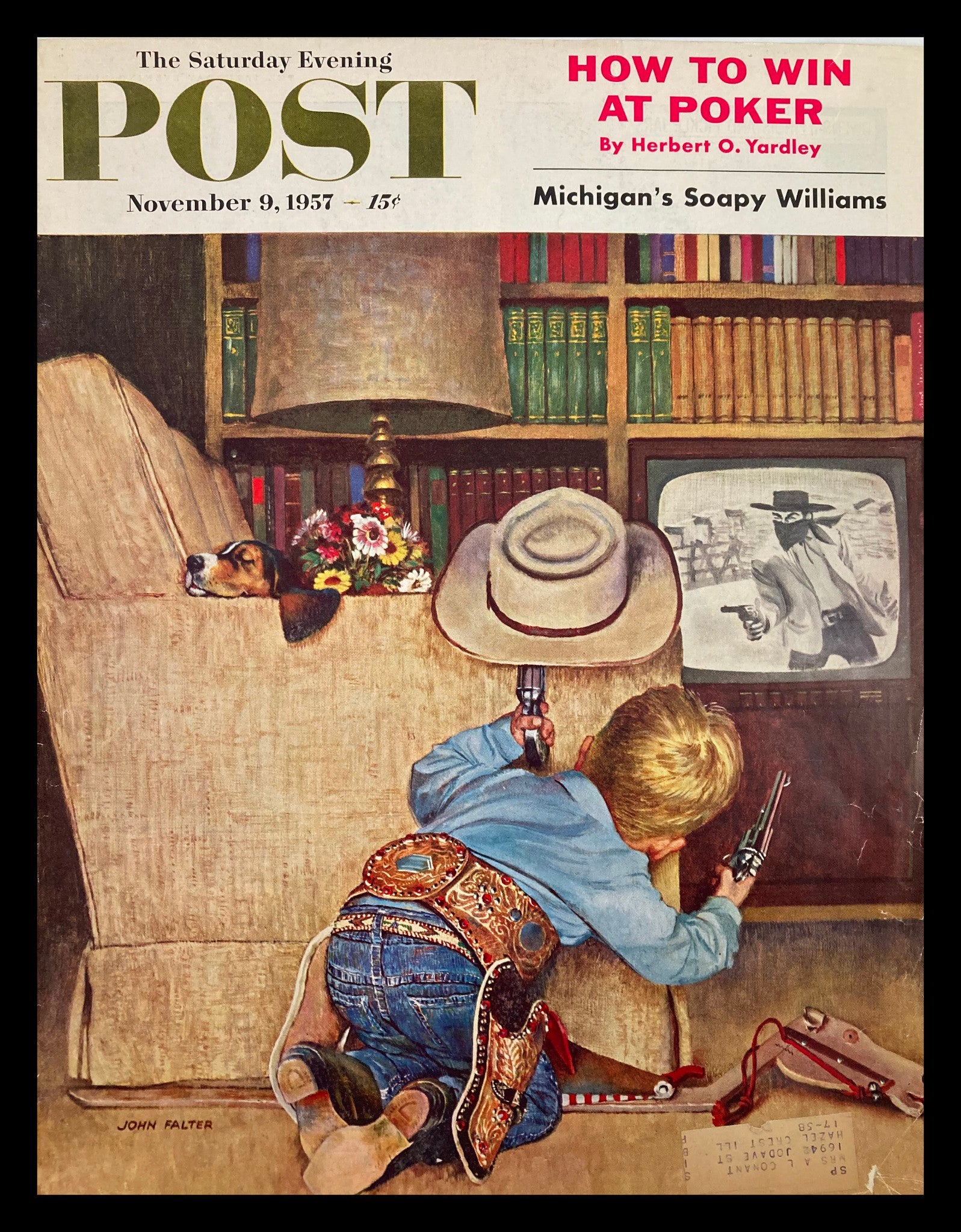 COVER ONLY The Saturday Evening Post November 9 1957 Michigan's Soapy Williams