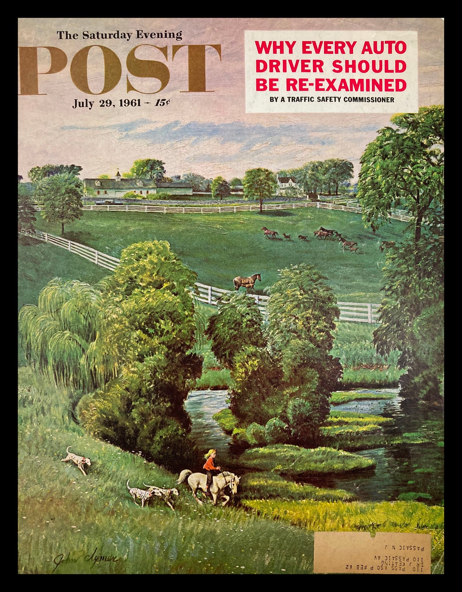 COVER ONLY The Saturday Evening Post July 29 1961 Auto Driver Should Re-Examined