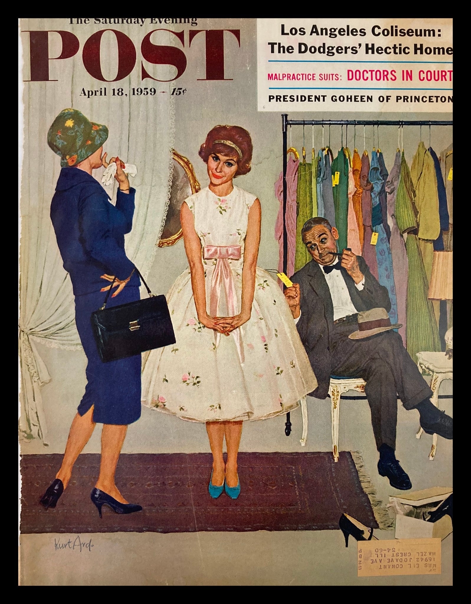 COVER ONLY The Saturday Evening Post April 18 1959 Pres. Goheen of Princeton