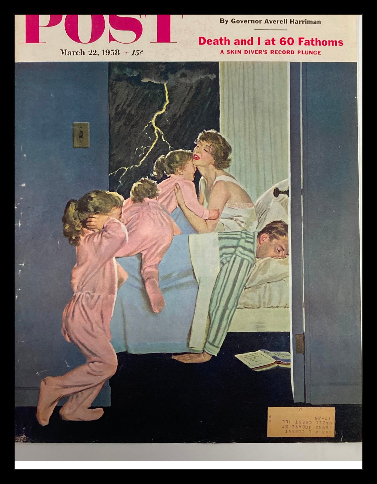 COVER ONLY The Saturday Evening Post March 22 1958 Ordeals of Execution Night