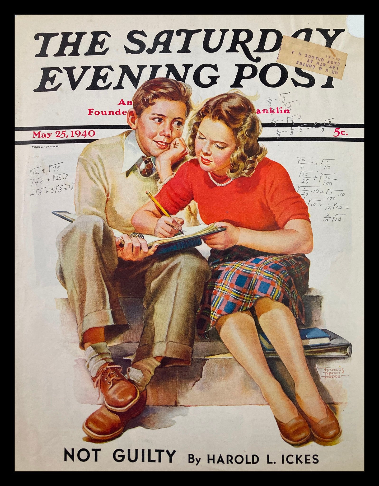 COVER ONLY The Saturday Evening Post May 25 1940 Not Guilty by Harold L. Ickes