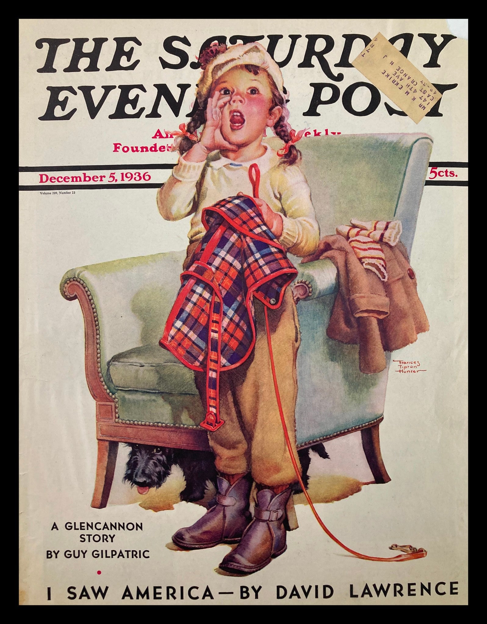 COVER ONLY The Saturday Evening Post December 5 1936 I Saw America