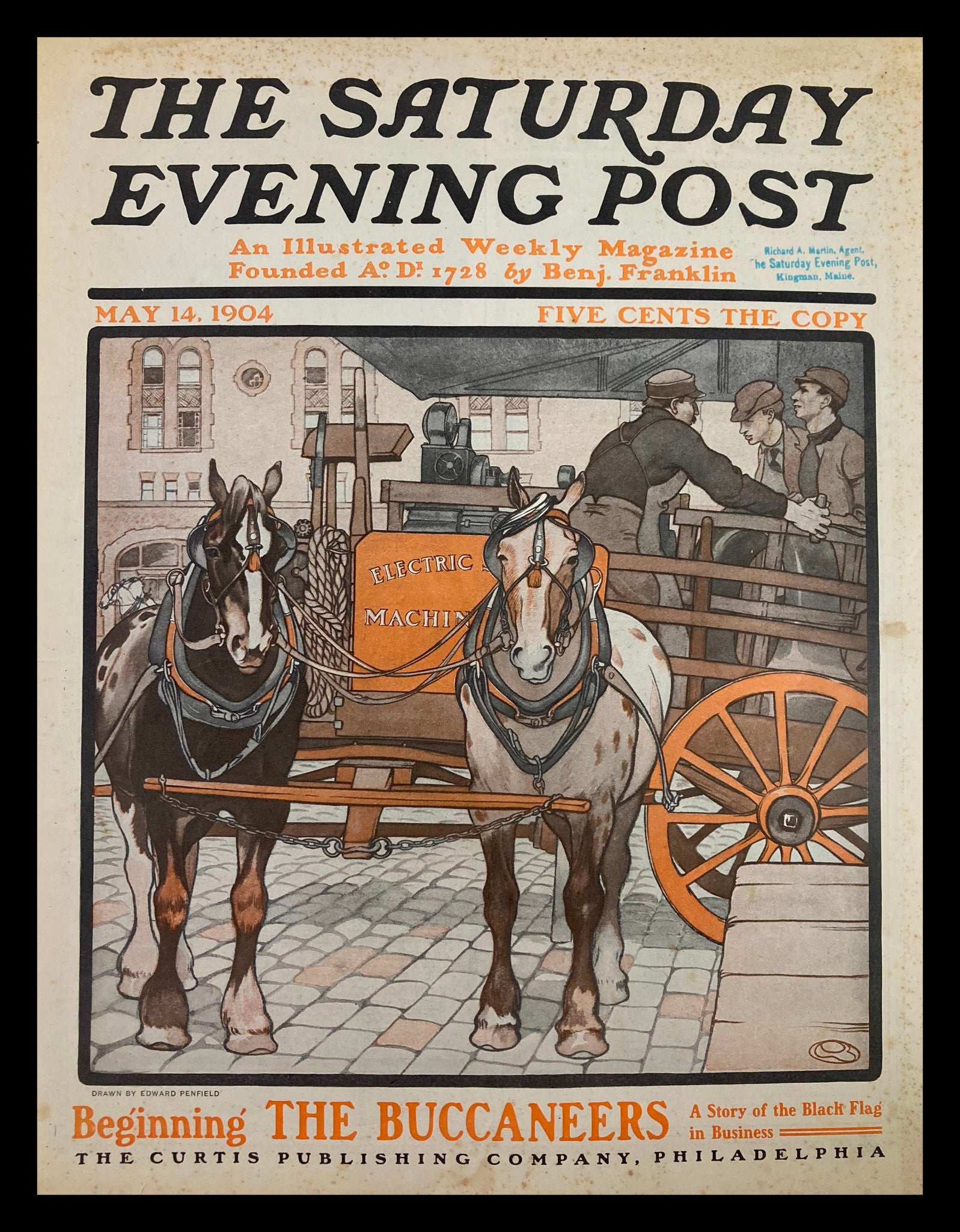 COVER ONLY The Saturday Evening Post May 14 1904 Beginning The Buccaneers